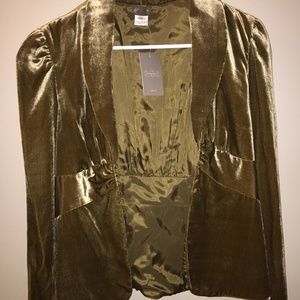 Anthropologie Fei Green Suede Jacket